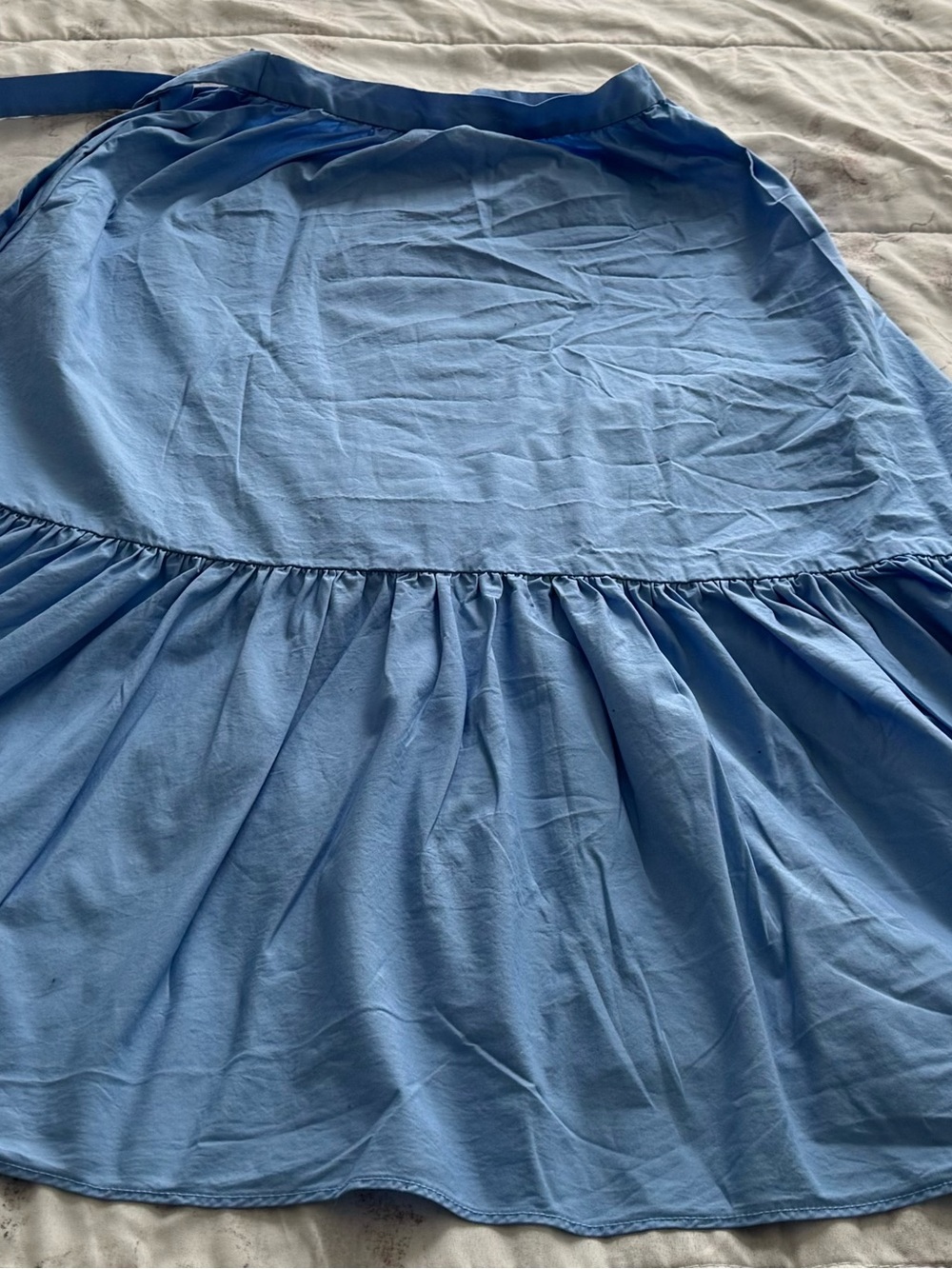 J. Crew periwinkle Blue Ruffle wrap Midi Skirt, size 000 feminine adjustable - Picture 12 of 16